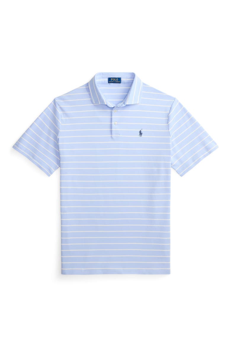 Striped Cotton Polo, Alternate, color, PEBBLE BLUE/ WHITE