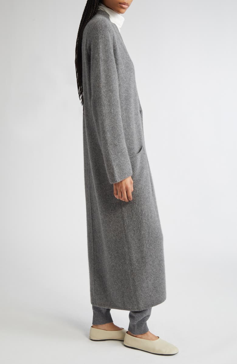 LOULOU DE SAISON Smet Mercerized Wool & Yak Hair Blend Maxi Cardigan, Alternate, color, Anthracite Melange