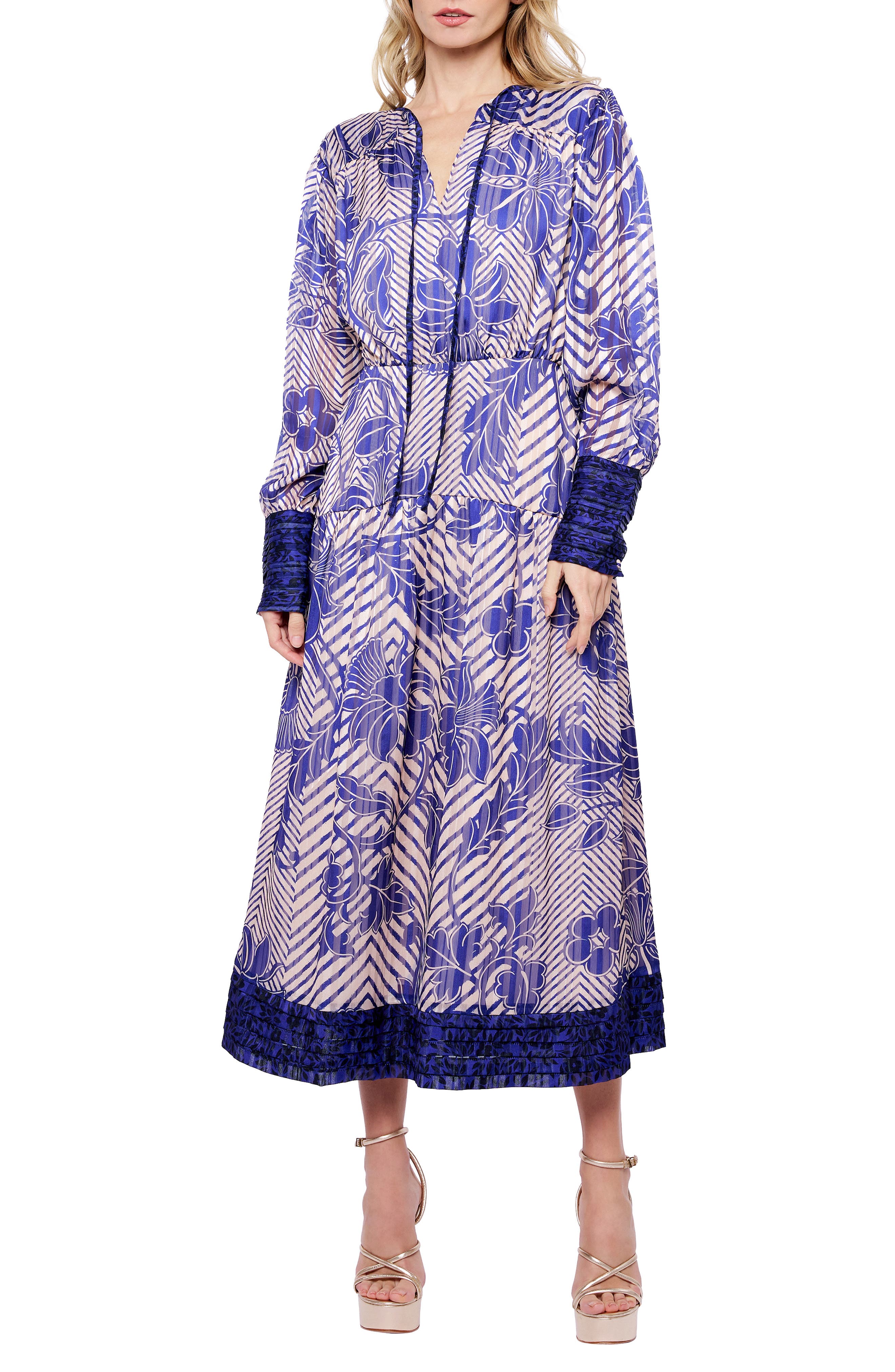 Mindy Scarf Print Midi Dress