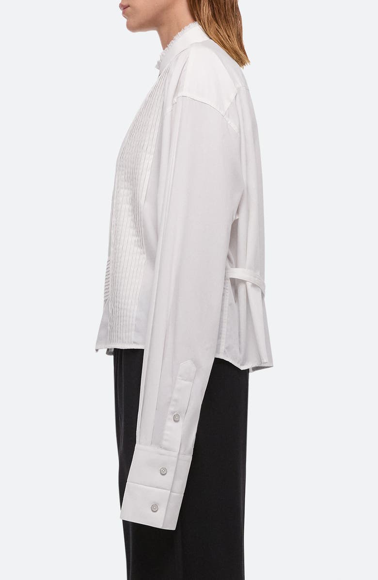 Helmut Lang Collarless Tuxedo Shirt, Alternate, color,