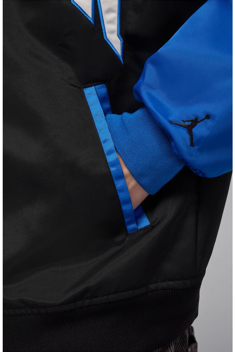 Brooklyn Collegiate Varsity Jacket, Alternate, color, 010 BLACK/SPORT BLUE/BLACK