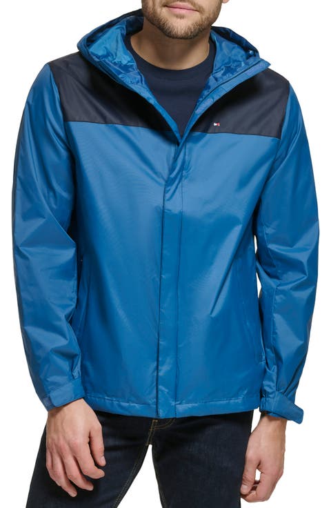 Nylon Hooded Quilted Rain Jacket