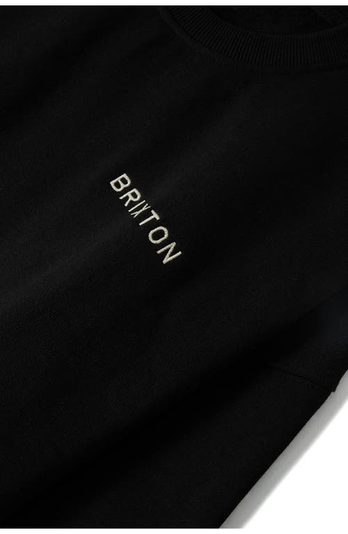 Brixton Oversize Logo Embroidered Cotton Fleece Crewneck Sweatshirt In Black