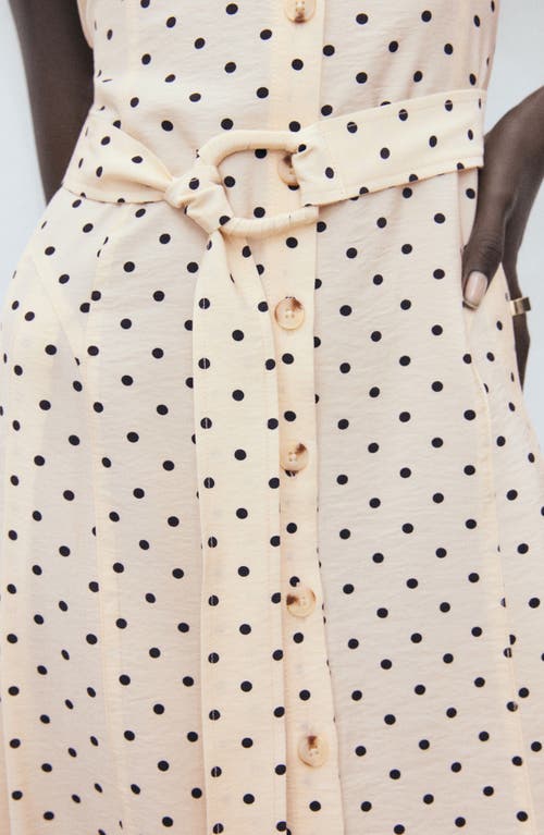 Mango Polka Dot Shirtdress In White
