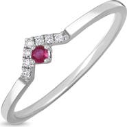 Bony Levy 18K White Gold Ruby & Diamond Stackable Ring