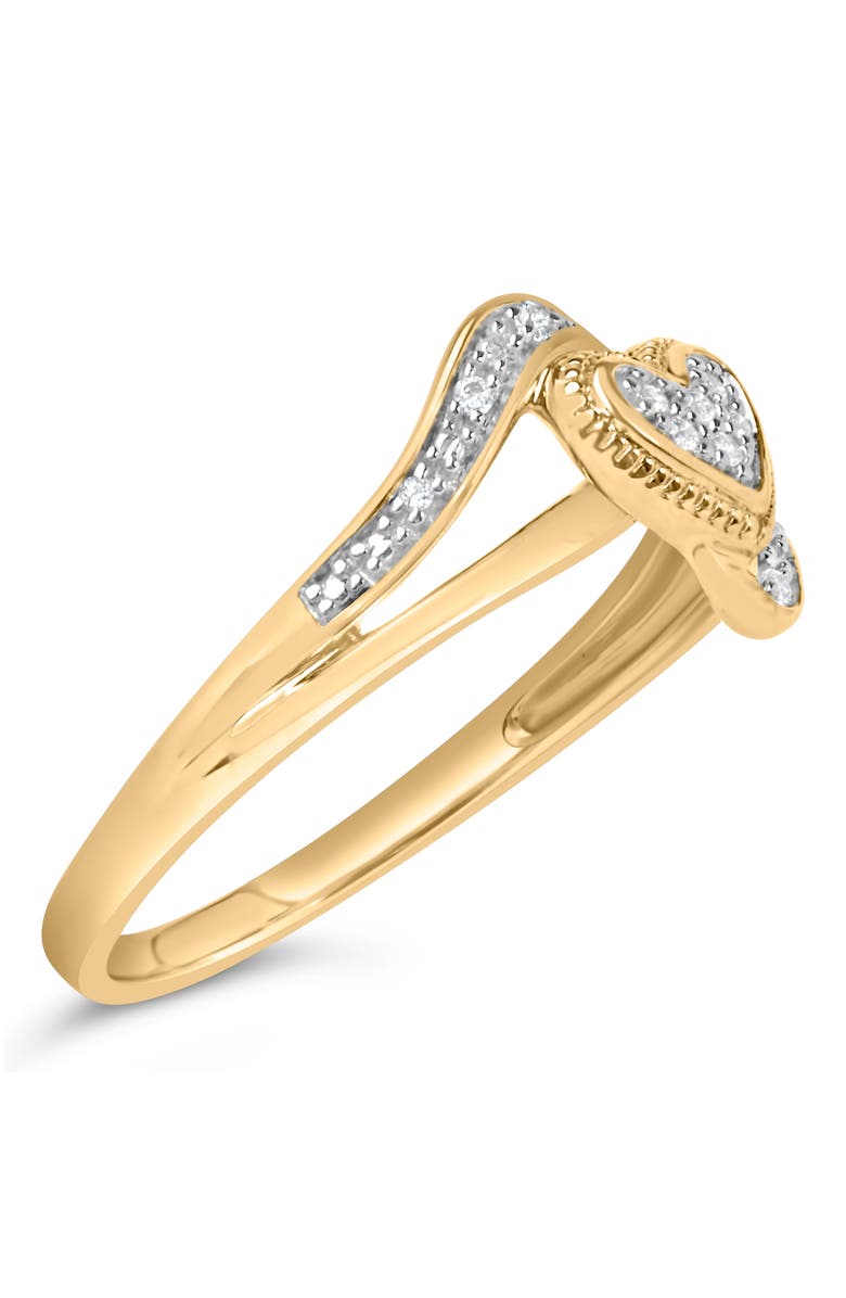 Haus of Brilliance 14K Yellow Gold Plated Silver Diamond Accent Filigree Heart Promise Ring, Alternate, color, Yellow Gold Over Silver