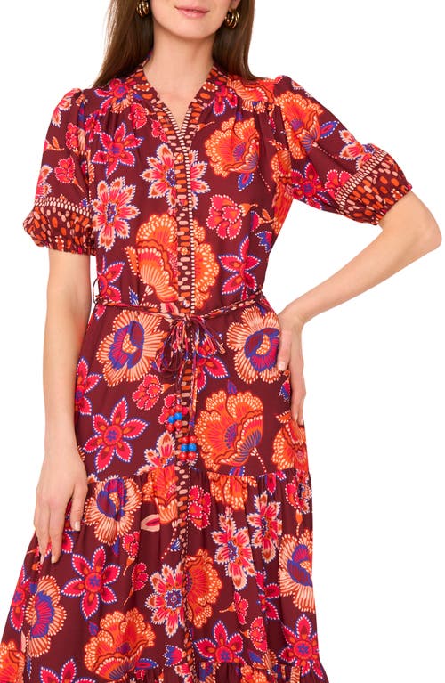 Vince Camuto Puff Sleeve Tiered Maxi Dress