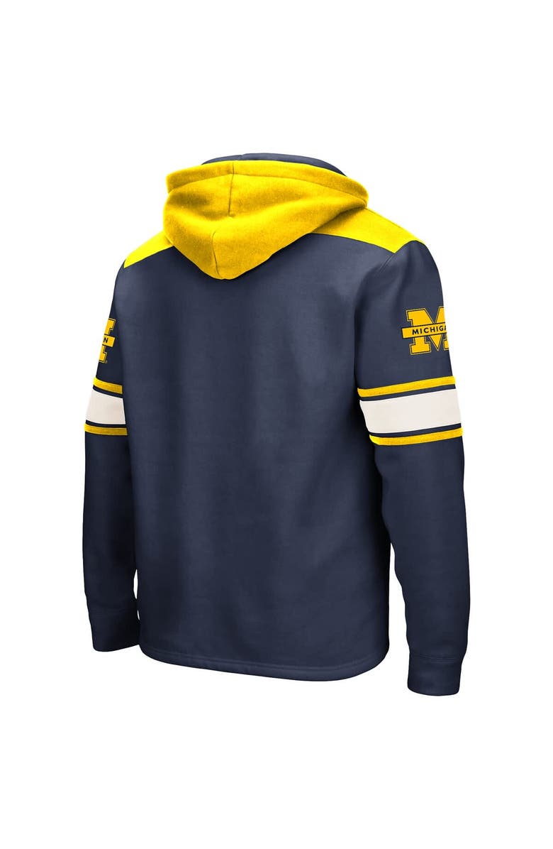 COLOSSEUM Men's Colosseum Navy Michigan Wolverines Big & Tall Hockey Lace-Up Pullover Hoodie, Alternate, color, Navy