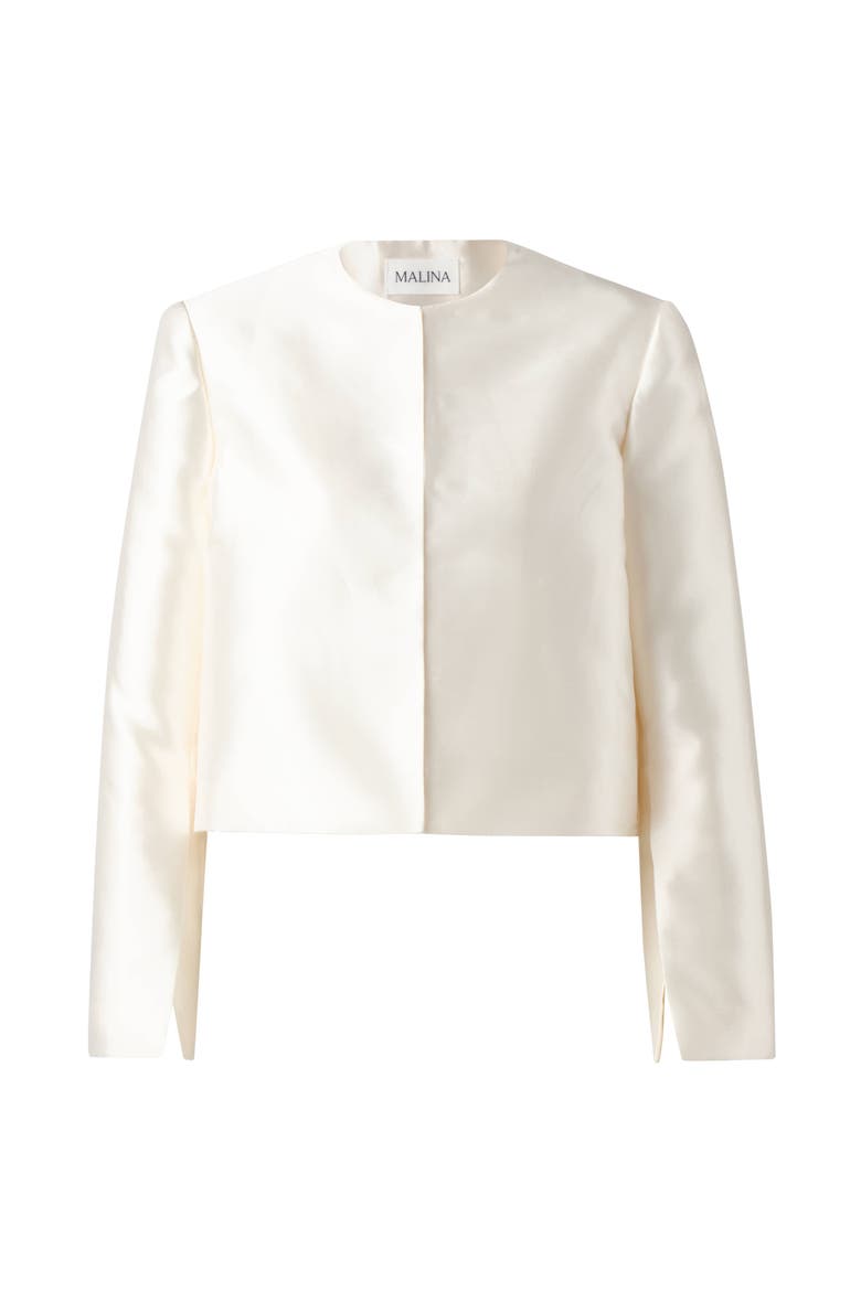 Ruthie Cropped Long Sleeve Blouse, Alternate, color, Ivory
