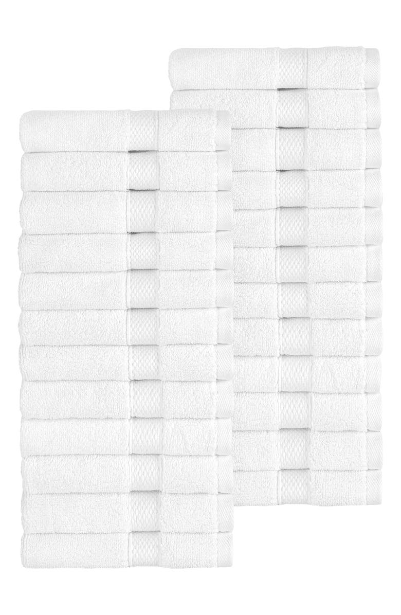 Linum Home Textiles 24-Pack Anovia Cotton Washcloths, Alternate, color, White