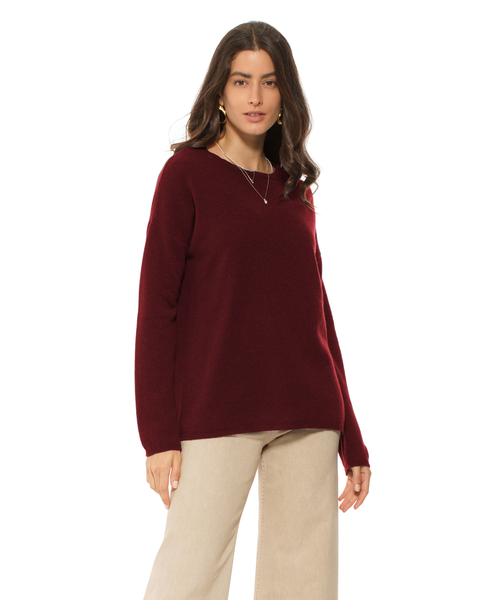 Lightweight Oversized Pure Cashmere Boatneck Sweater