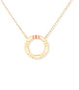 Campbell + Charlotte Crew Small Circle Pendant Necklace - Pink Sapphire & Diamond