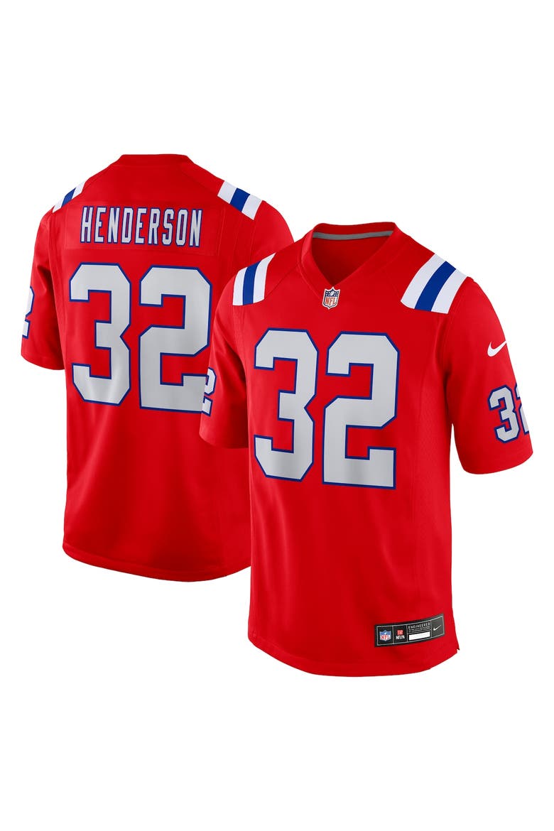Men's Nike TreVeyon Henderson Red New England Patriots Alternate Game Player Jersey, Main, color, Red