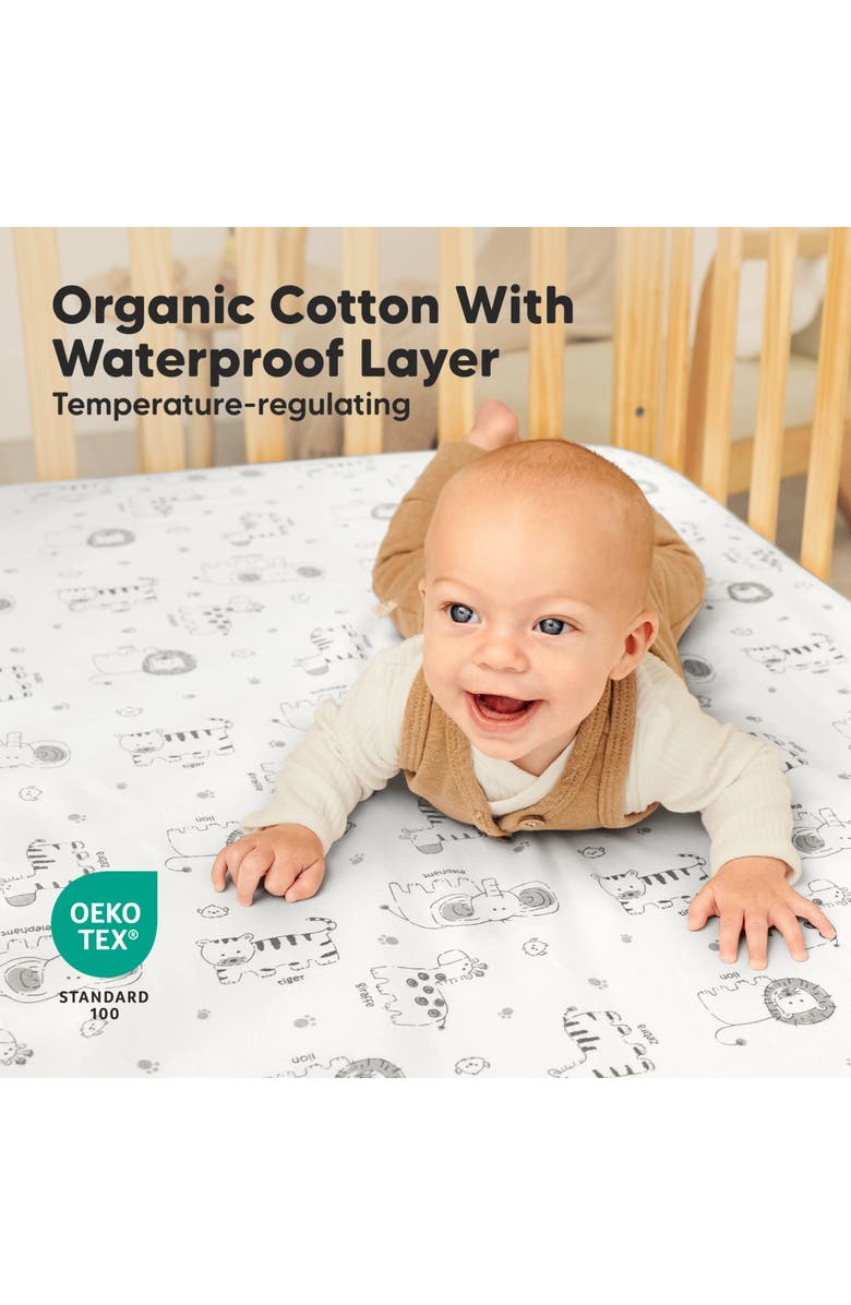 KeaBabies 2-Pack Soothe [Protect+] Waterproof Crib Sheets, Alternate, color, Keasafari