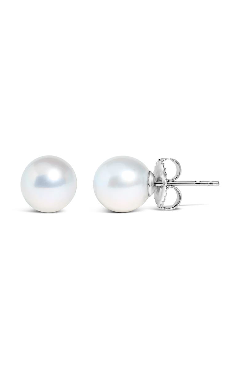 Haus of Brilliance 14K Gold 6.5-7MM Cultured Freshwater Pearl Solitaire Stud Earrings, Main, color, White