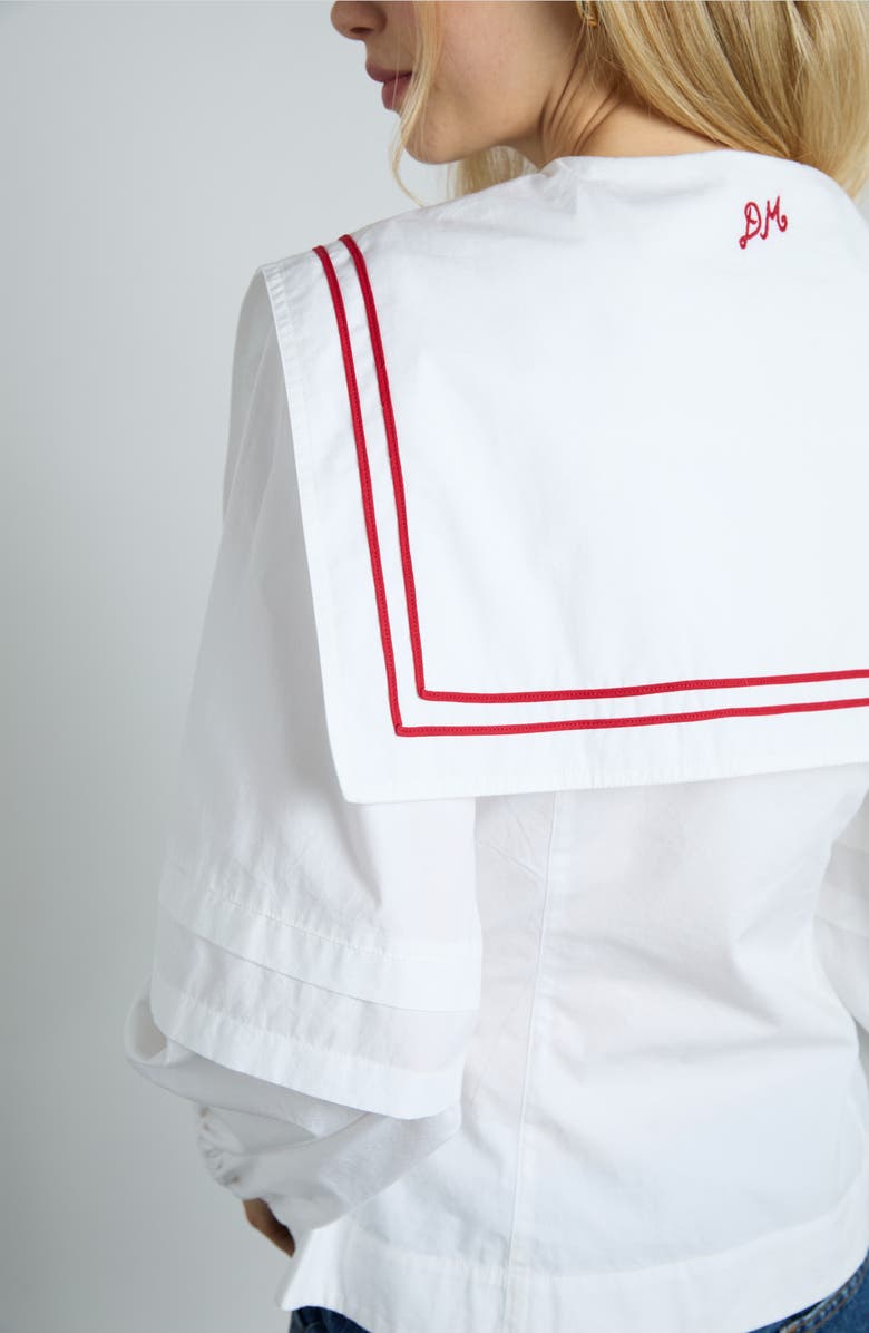 Damson Madder Elise Sailor Collar Long Sleeve Organic Cotton Top, Alternate, color, 