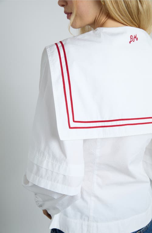 DAMSON MADDER DAMSON MADDER ELISE SAILOR COLLAR LONG SLEEVE ORGANIC COTTON TOP