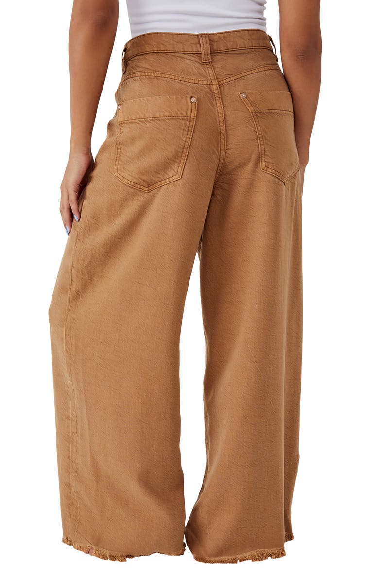 Free People We the Free Old West Slouchy Wide Leg Jeans, Alternate, color, Tumbleweed