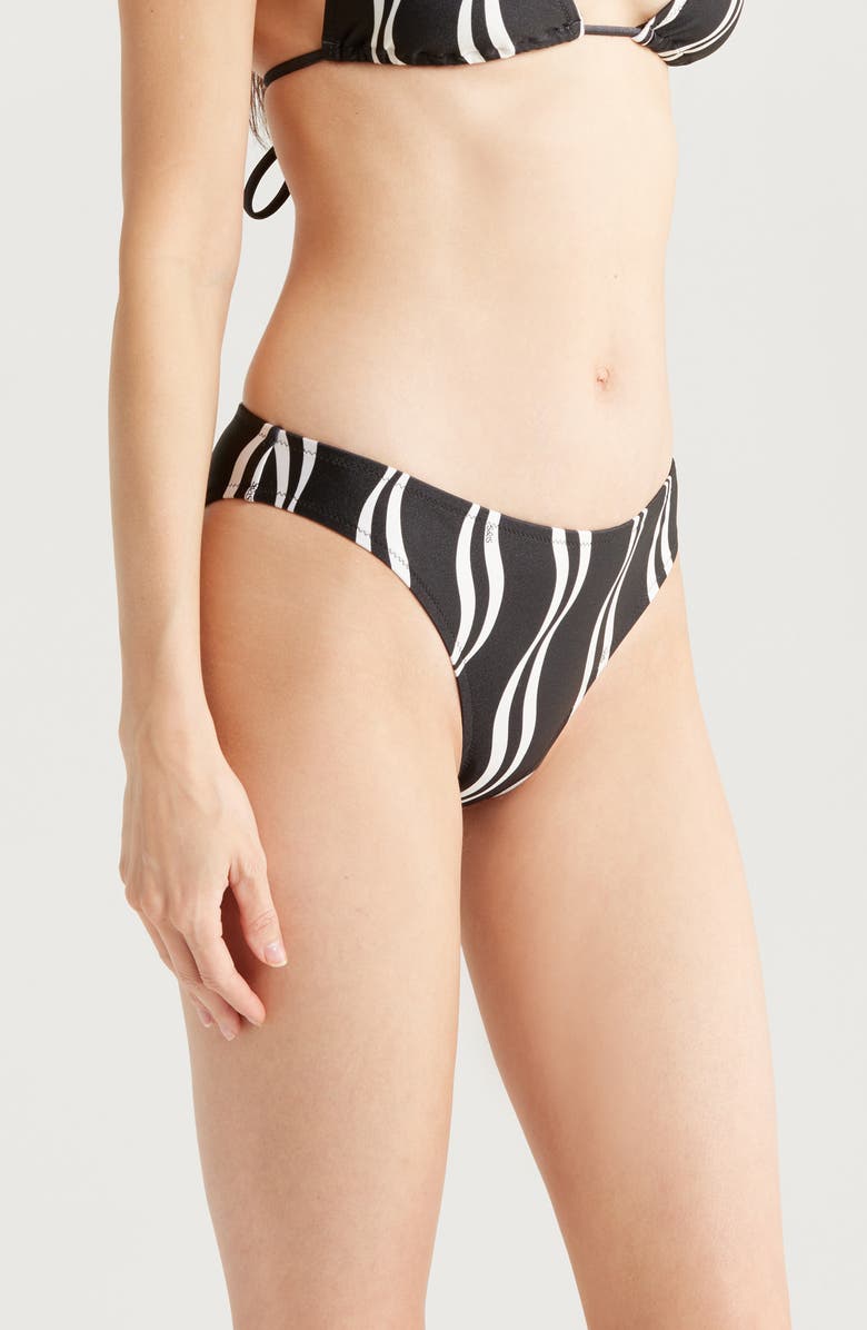 Solid & Striped Tati Bikini Bottoms, Alternate, color, Wavy Stripe Noir