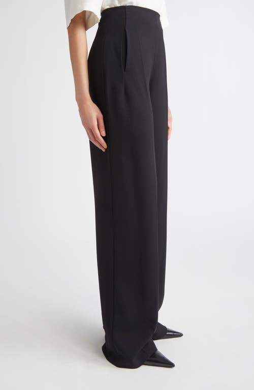 Fforme Maud High-rise Silk Cady Wide-leg Pants In Black