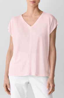 Eileen Fisher V-Neck Organic Linen T-Shirt