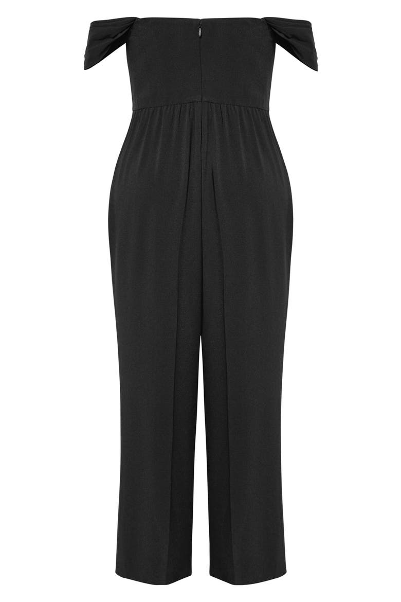Gabriela Off the Shoulder Jumpsuit, Alternate, color, BLACK