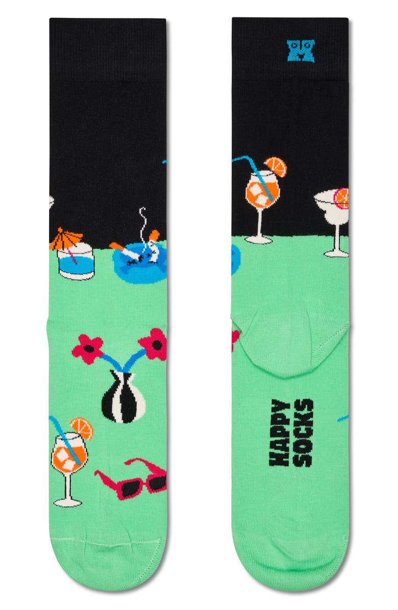 Happy Socks Fancy Dinner Assorted 4-Pack Crew Socks Gift Box Set, Alternate, color, Light Blue