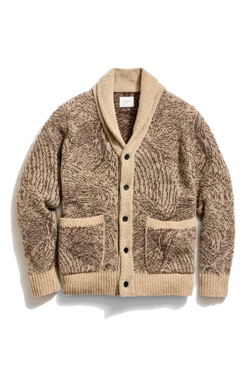 Billy Reid Flow Merino Wool Blend Jacquard Cardigan In Brown