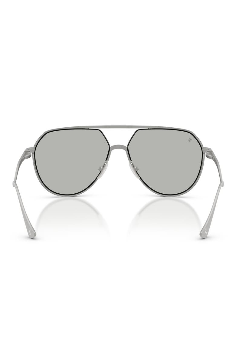 59mm Polarized Pilot Sunglasses, Alternate, color, MATTE SILVER / SILVER MIRROR