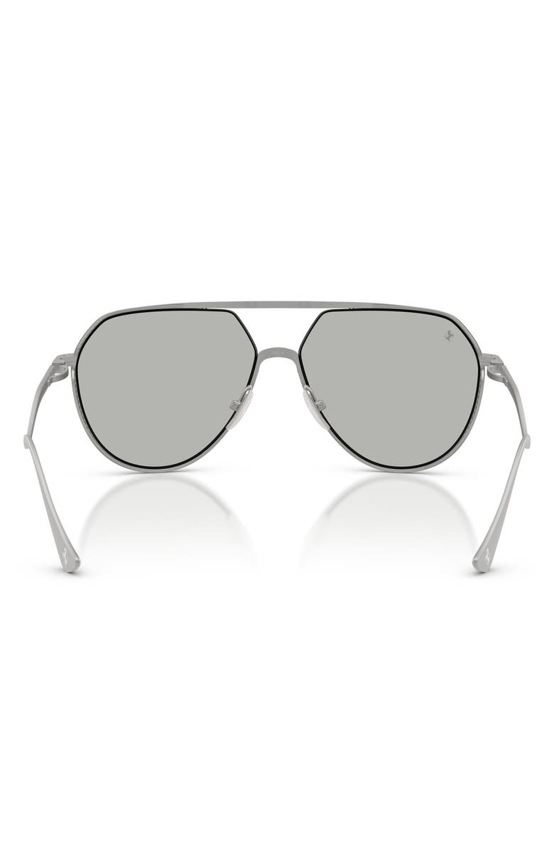 Ferrari 59mm Polarized Pilot Sunglasses, Alternate, color, Matte Silver / Silver Mirror