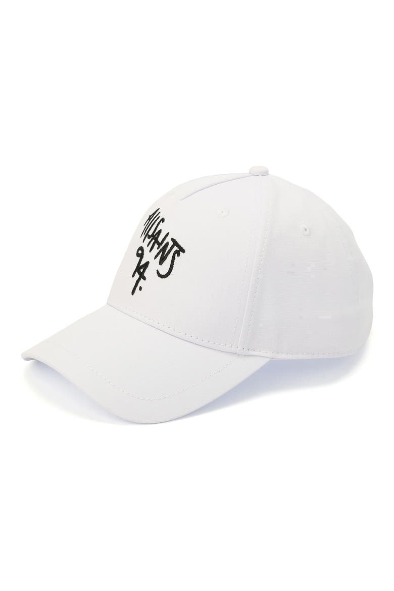 Spray Logo Embroidered Baseball Cap, Main, color, WHITE
