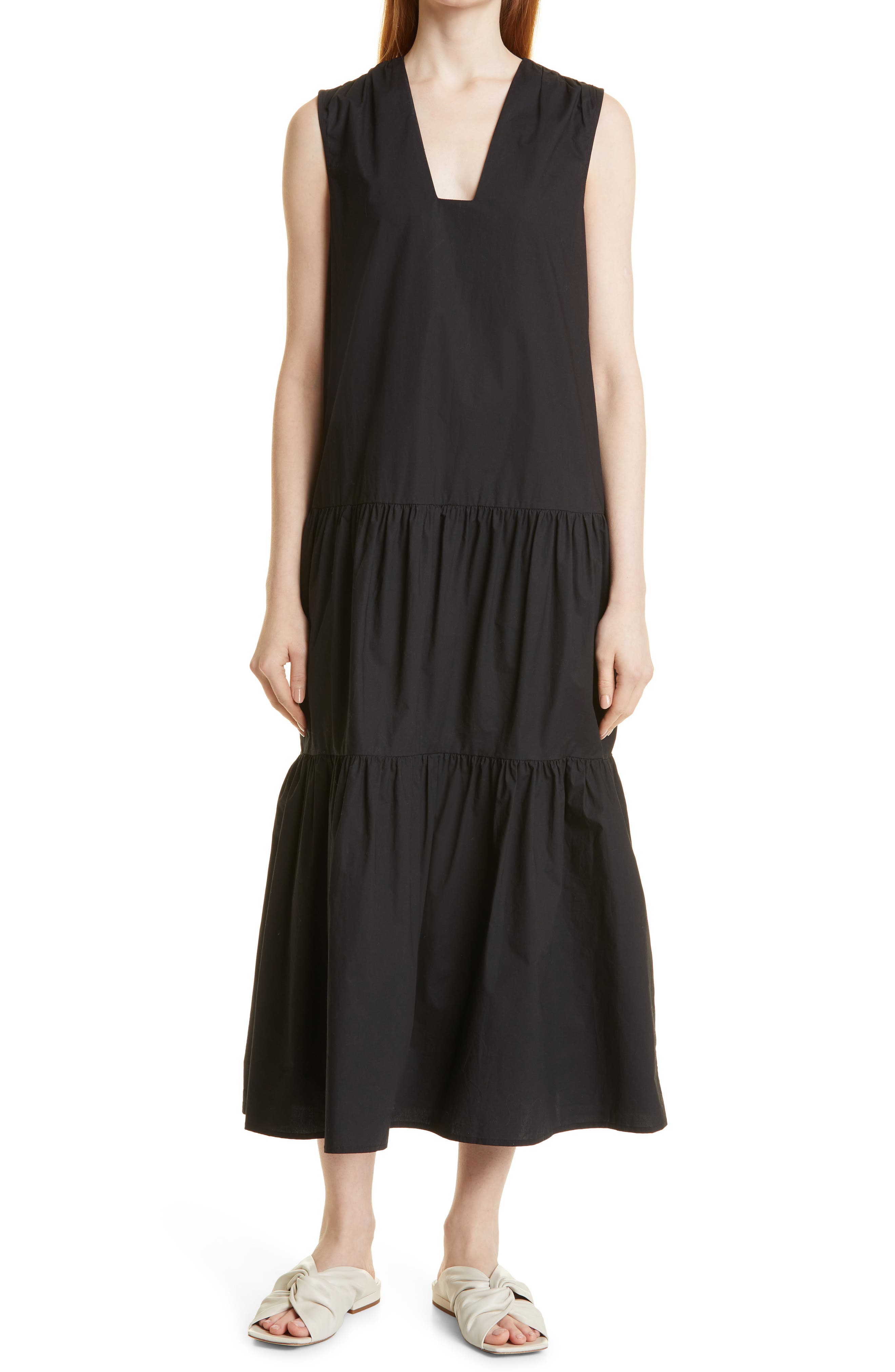 BY MALENE BIRGER Piatinne Tiered Organic Cotton Shift Dress