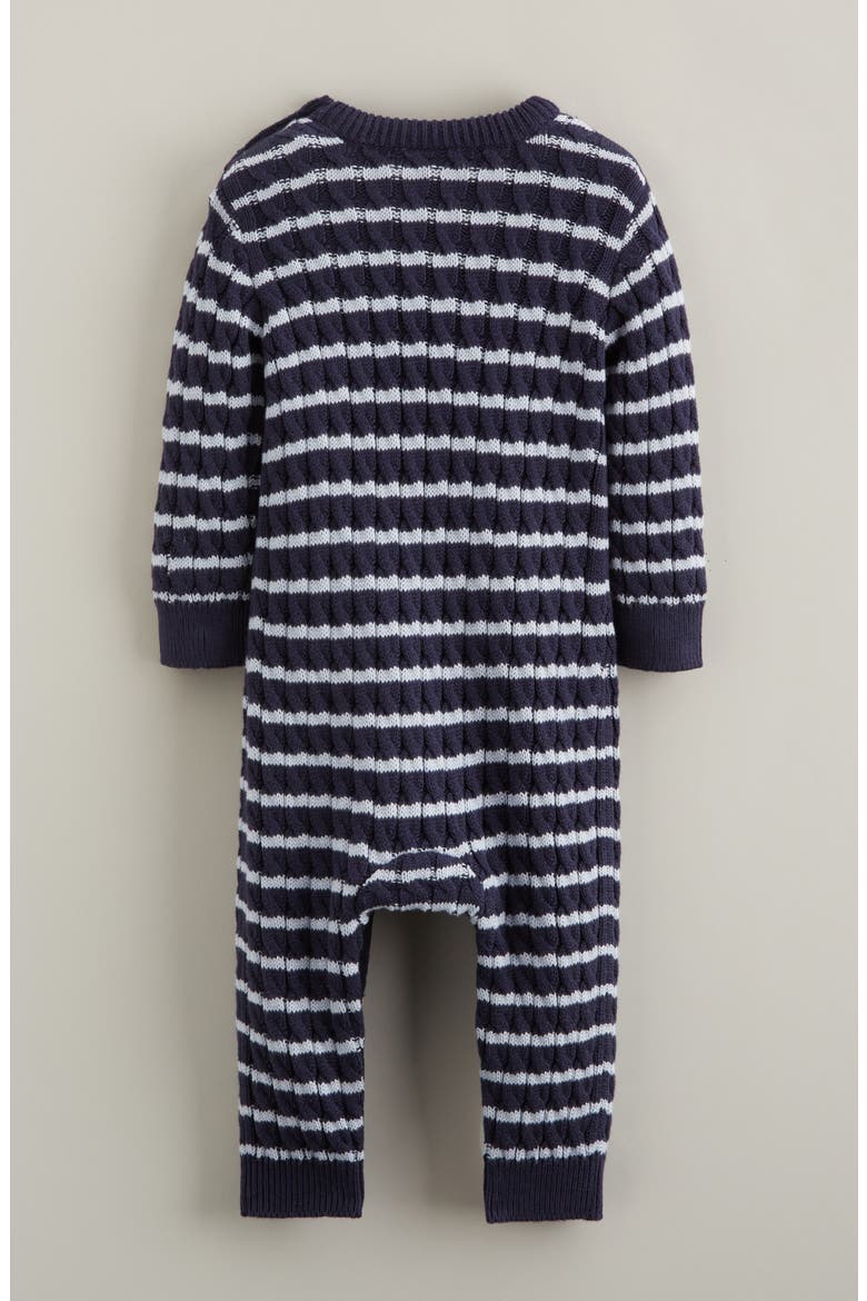Cable Sweater Romper, Alternate, color, NAVY PEACOAT - BLUE FEATHER