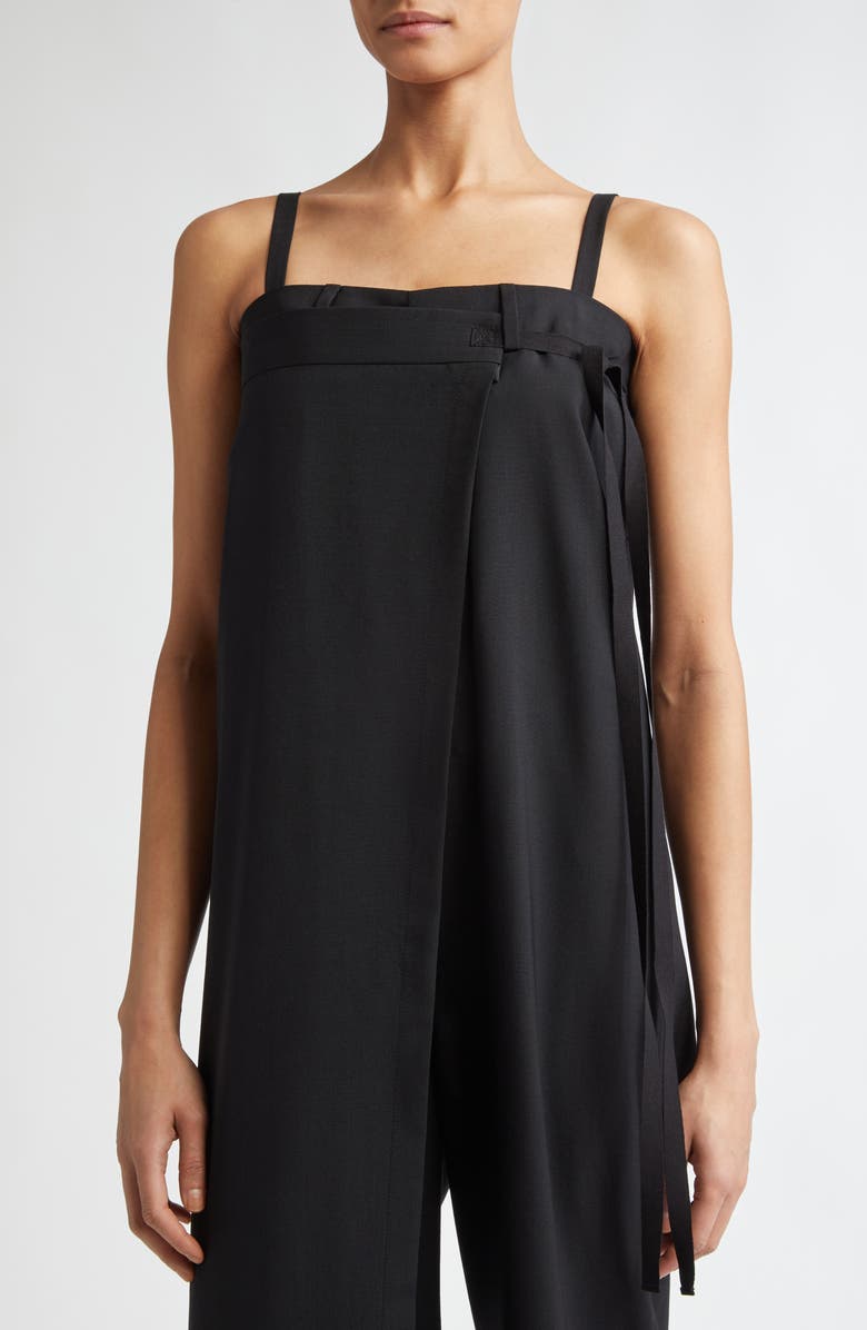 MM6 Maison Margiela Wrap Overlay Virgin Wool Jumpsuit, Alternate, color, 