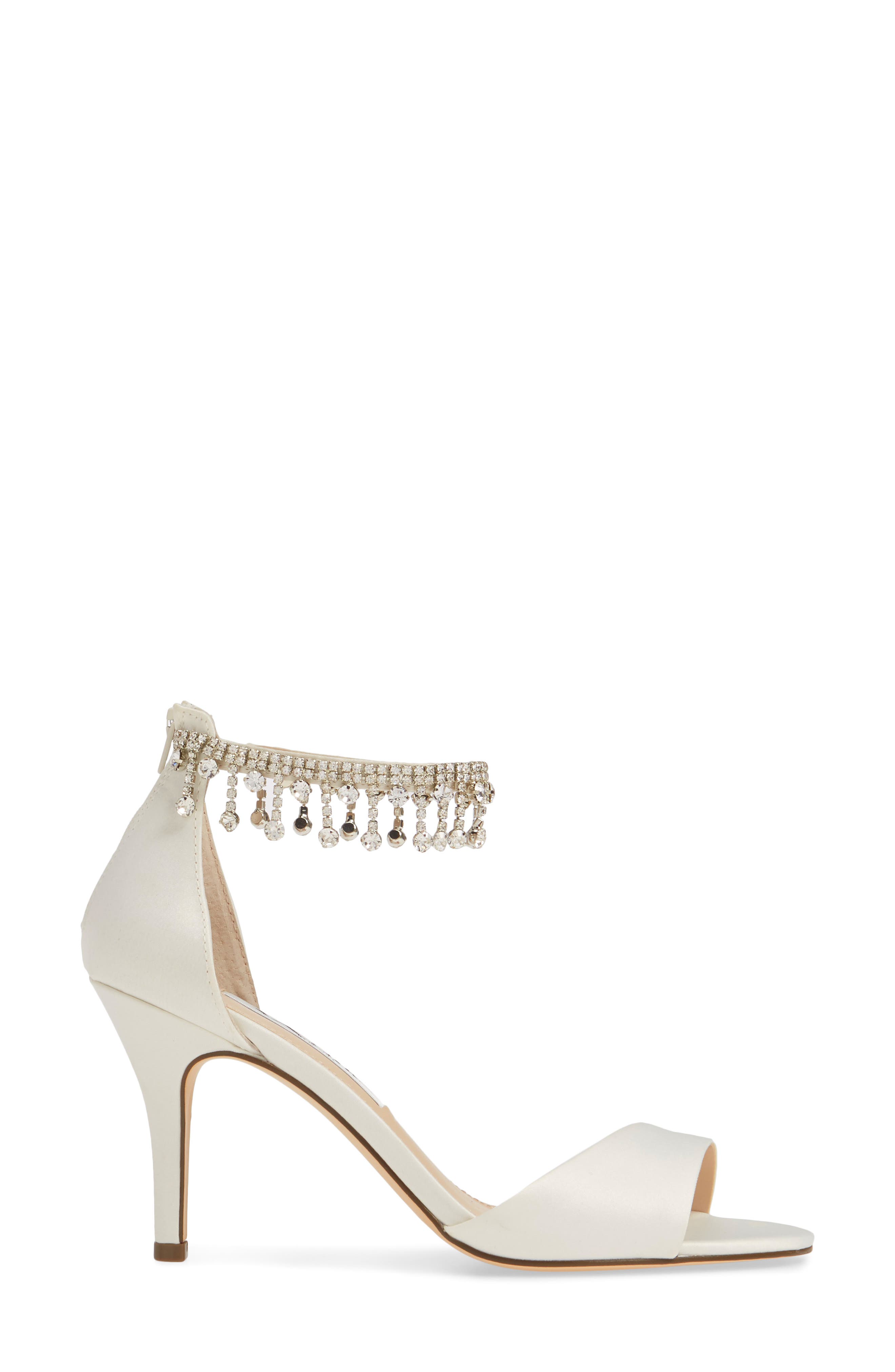 Vera Embellished Ankle Strap Sandal, Alternate, color, IVORY SATIN