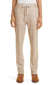 Eleventy Plaid Drawstring Waist Virgin Wool Blend Pants