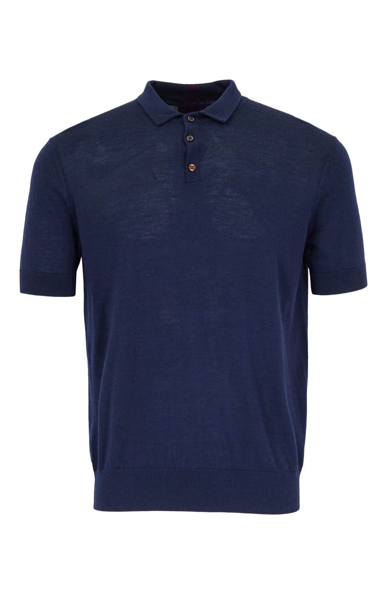 Lords of Harlech Mens Merino Silk Cashmere Polo, Alternate, color, Navy