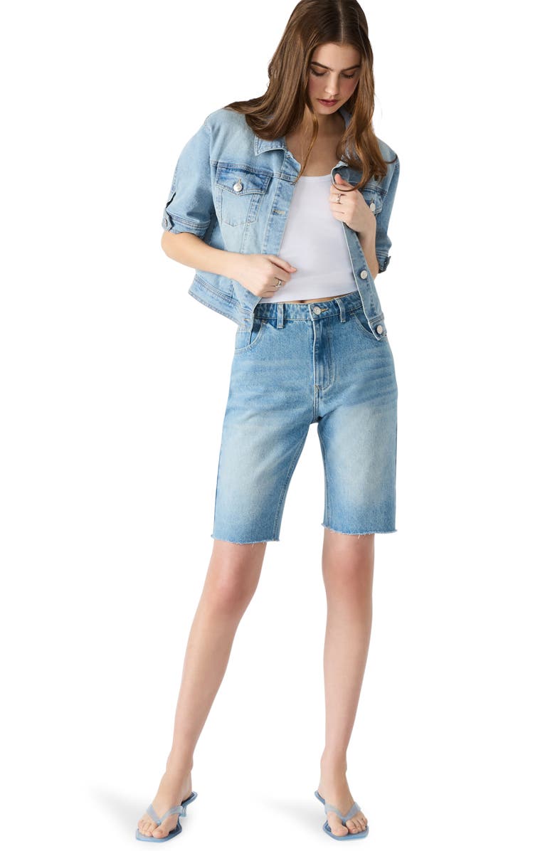 Steve Madden Dita Denim Bermuda Shorts, Alternate, color, 