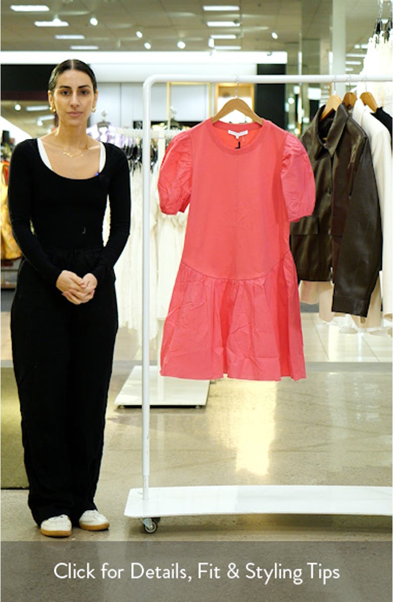 Mixed Media Puff Sleeve Minidress, sales video thumbnail