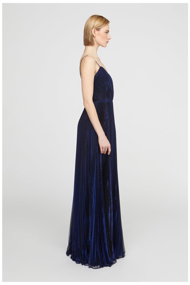 Zellie Crystal Jersey Gown, Alternate, color, Sapphire Stone