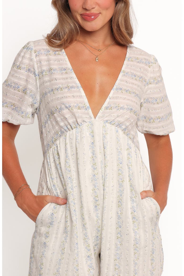 Aisley Print Romper, Alternate, color, WHITE