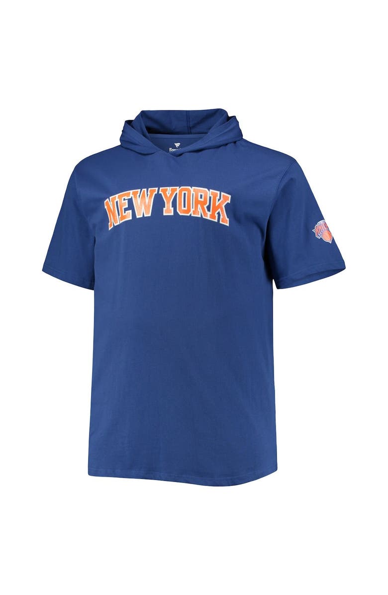 PROFILE Men's Blue New York Knicks Big & Tall 2-Hit Short Sleeve Pullover Hoodie, Alternate, color, 