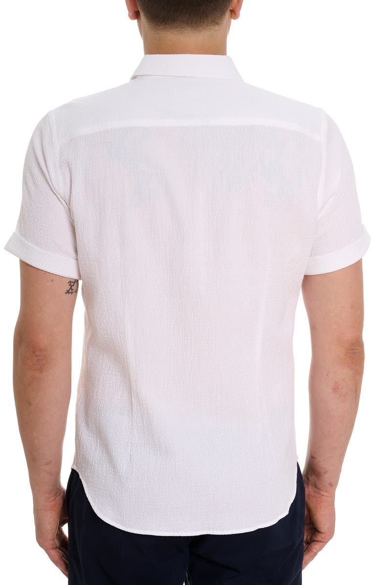 Robert Graham Reid Basket Weave Short Sleeve Button-Up Shirt, Alternate, color,