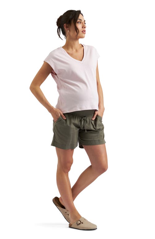 RIPE MATERNITY RIPE MATERNITY MARLY SIDE ZIP COTTON & LINEN MATERNITY/NURSING T-SHIRT