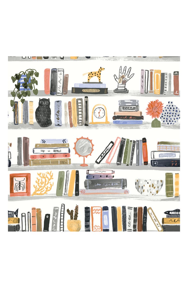 Wallpops Painterly Shelf Stories Peel & Stick Wallpaper, Main, color, Yellow