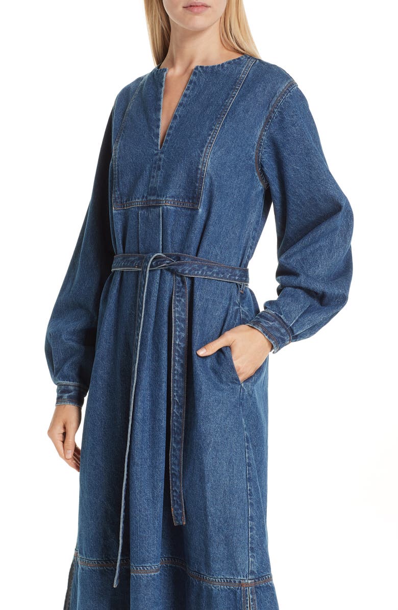 CO Denim A-Line Dress, Alternate, color, 