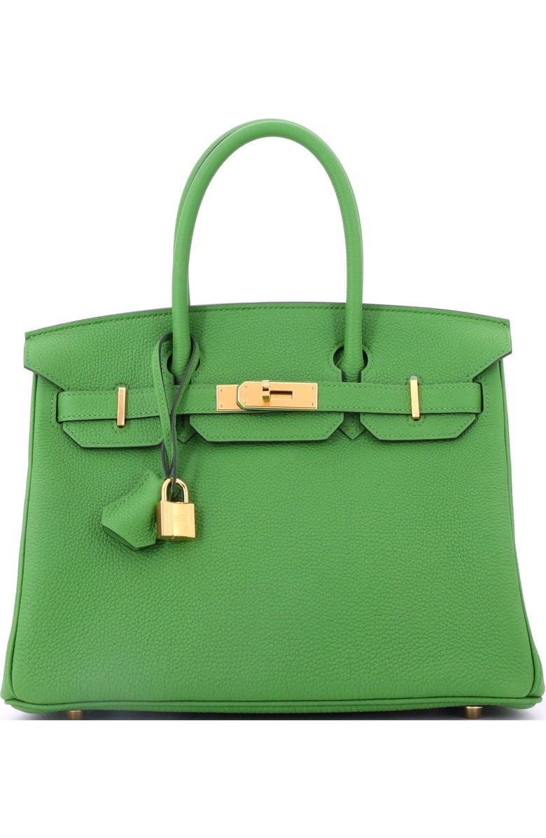 Pre-Owned Hermes Birkin Handbag Green Togo with Gold Hardware 30, Main, color, Vert Yucca