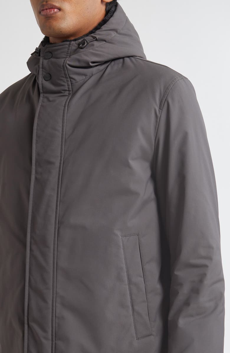 Herno Keystone Hooded Parka with Faux Fur Lining, Alternate, color, Charcoal