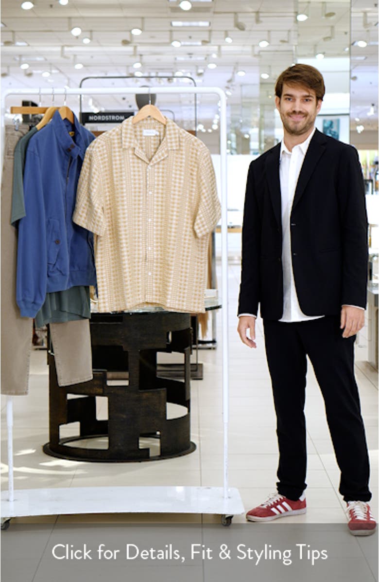 Basket Weave Textured Cotton Camp Shirt, sales video thumbnail