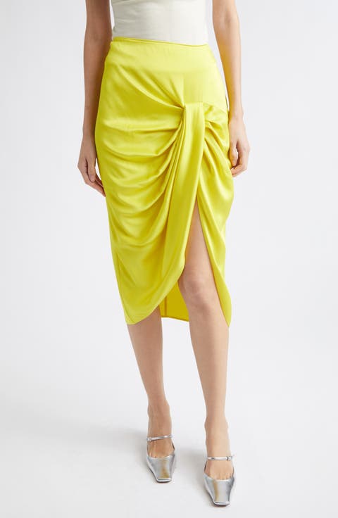 Draped Satin Skirt